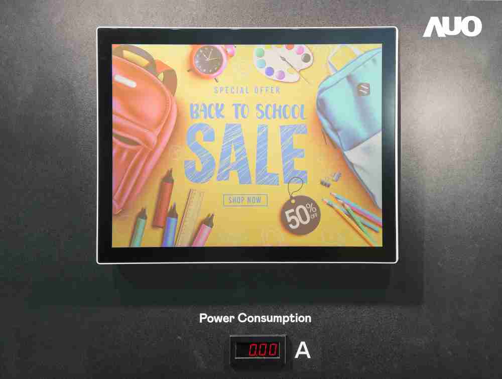 财神娱乐展示胆固醇液晶超低耗能户外全彩显示器，，，，ChLC（胆固醇液晶）以双稳态技术使静态显示零功耗，，，，具省电、、、、高彩度、、环保的特性，，，，还整合软硬件系统解决方案，，可透过单一云端平台管理